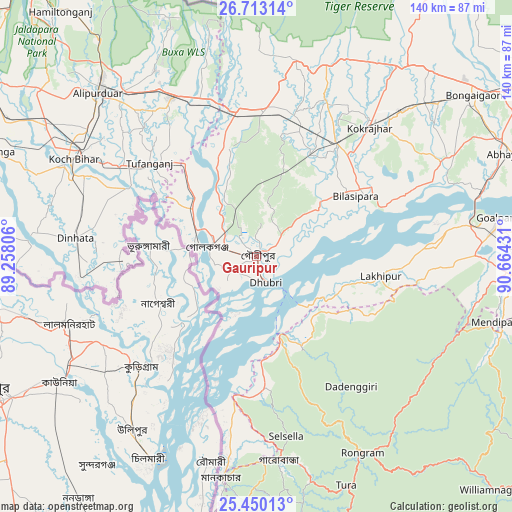 Gauripur on map