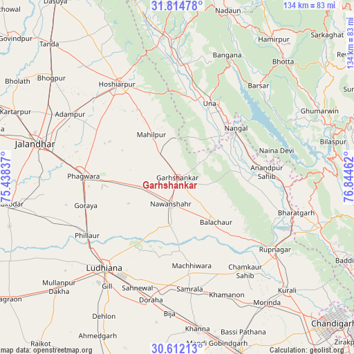 Garhshankar on map