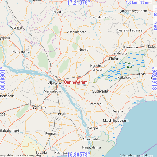 Gannavaram on map