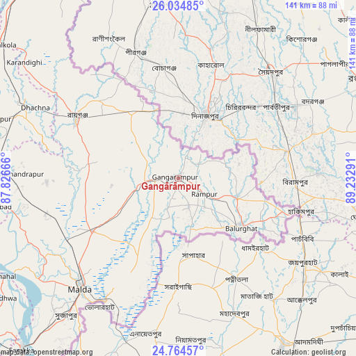 Gangārāmpur on map