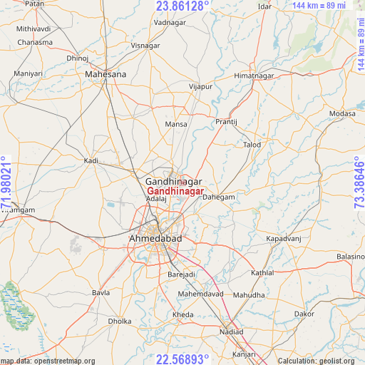 Gandhinagar on map