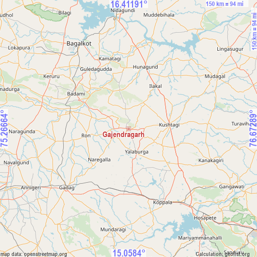 Gajendragarh on map