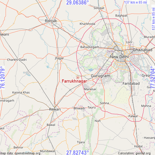 Farrukhnagar on map