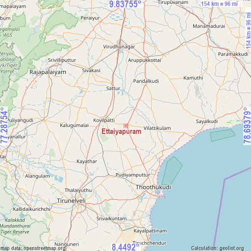 Ettaiyapuram on map
