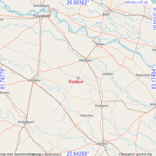 Dostpur on map