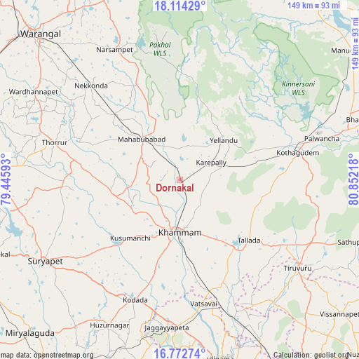Dornakal on map