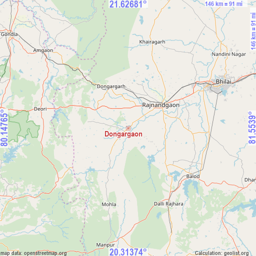 Dongargaon on map