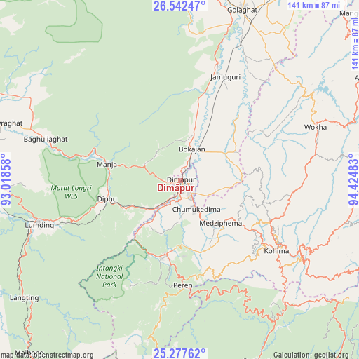 Dimāpur on map