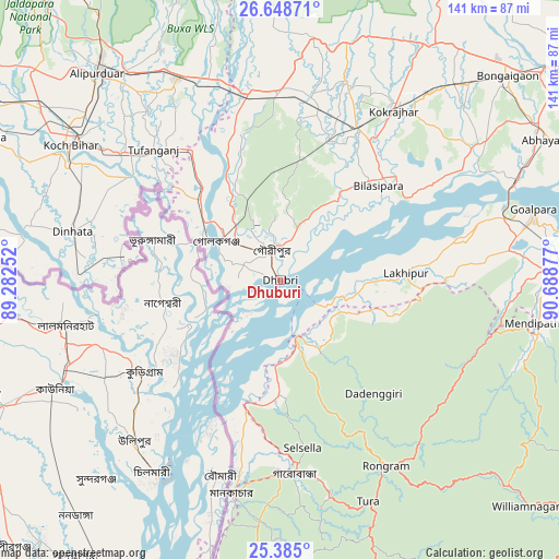 Dhuburi on map