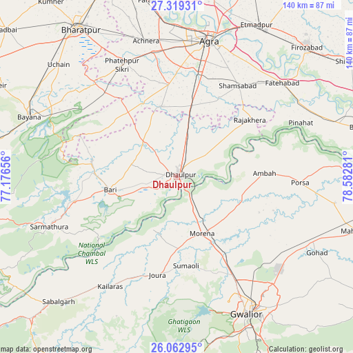 Dhaulpur on map