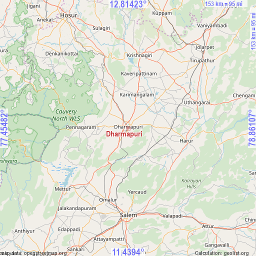 Dharmapuri on map