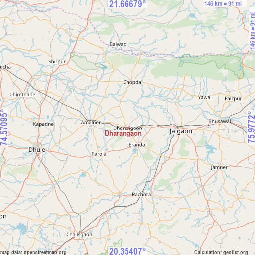 Dharangaon on map