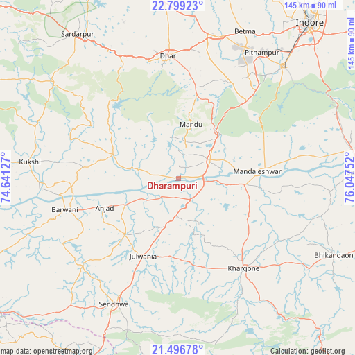 Dharampuri on map