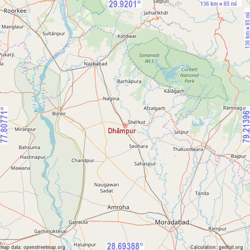Dhāmpur on map
