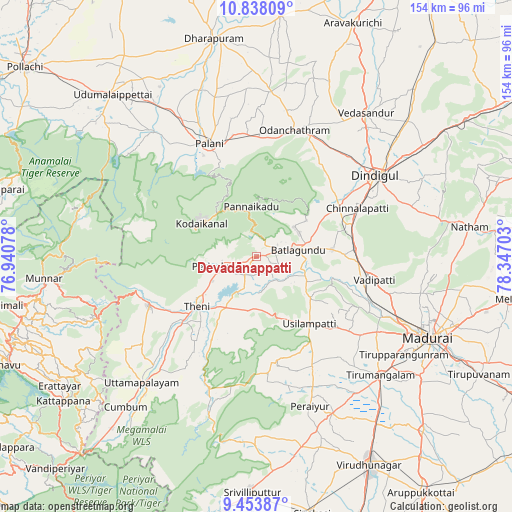 Devadānappatti on map
