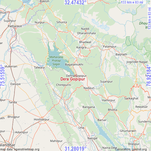 Dera Gopipur on map