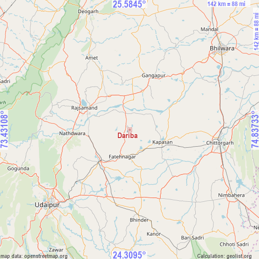 Dariba on map