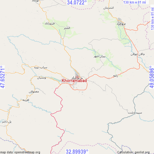 Khorramabad on map