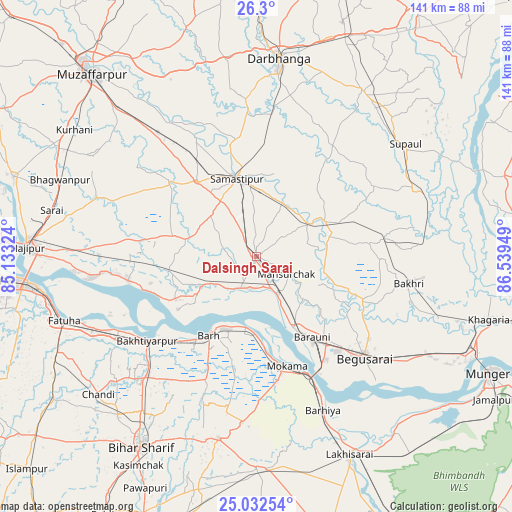 Dalsingh Sarai on map