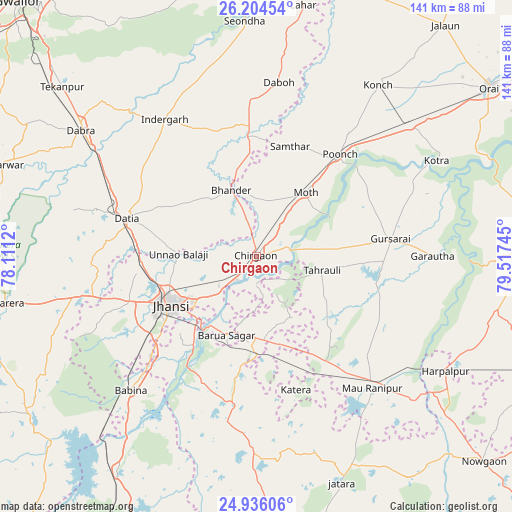 Chirgaon on map