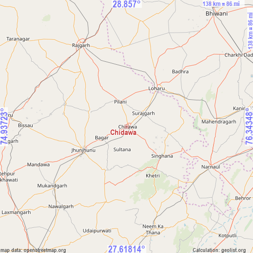 Chidawa on map