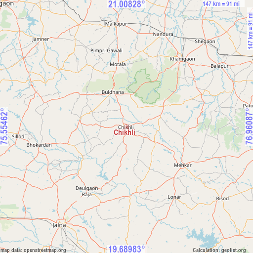 Chikhli on map