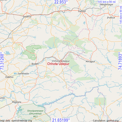 Chhota Udepur on map