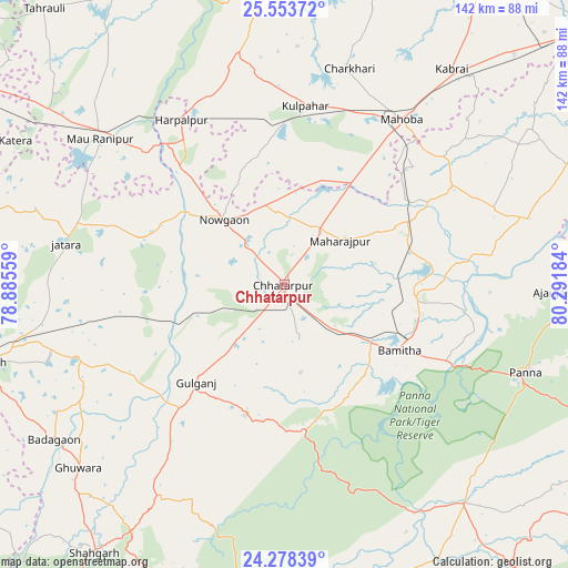 Chhatarpur on map