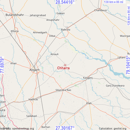 Chharra on map