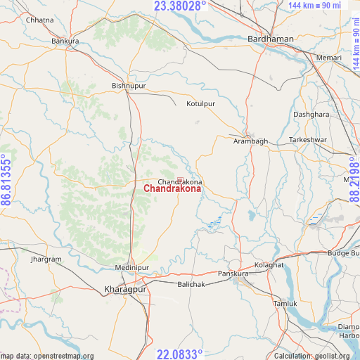 Chandrakona on map