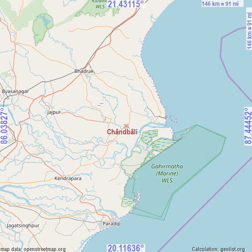 Chāndbāli on map