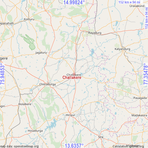 Challakere on map