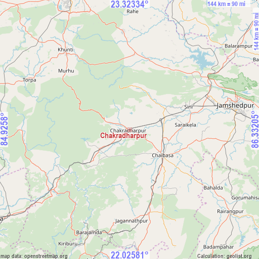 Chakradharpur on map