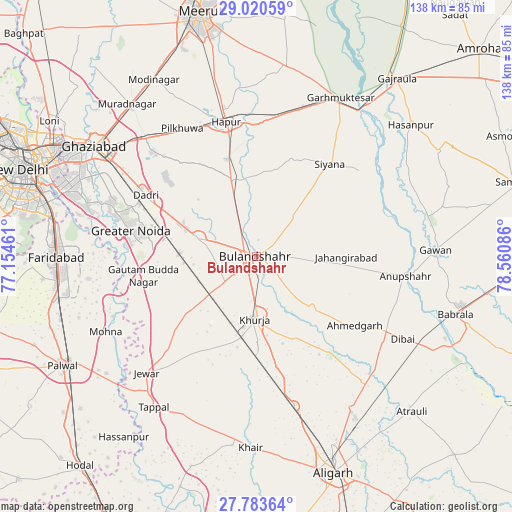 Bulandshahr on map