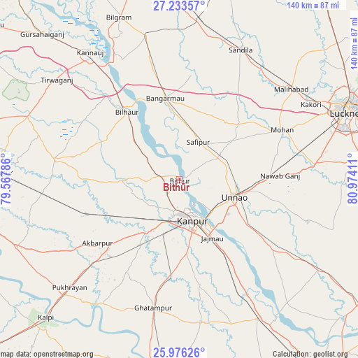 Bithūr on map