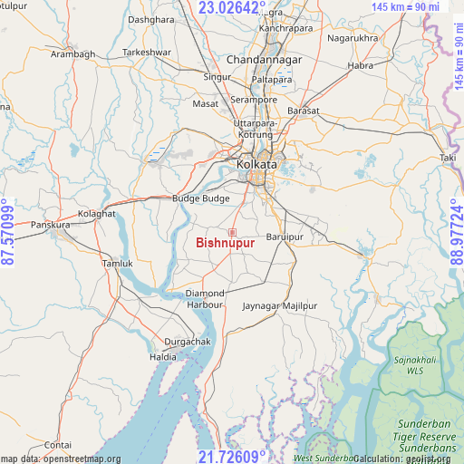 Bishnupur on map