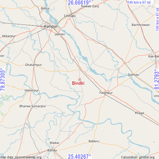 Bindki on map