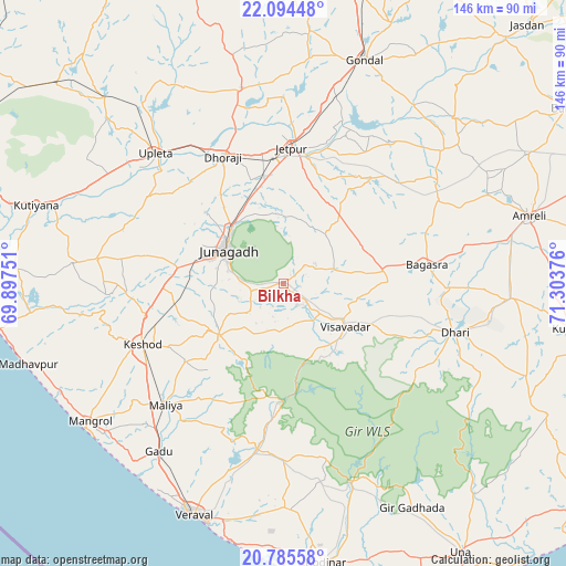 Bilkha on map
