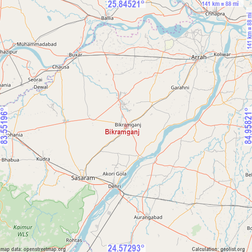 Bikramganj on map