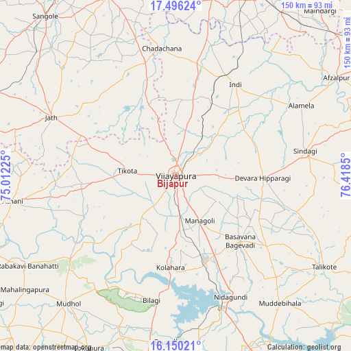 Bijapur on map