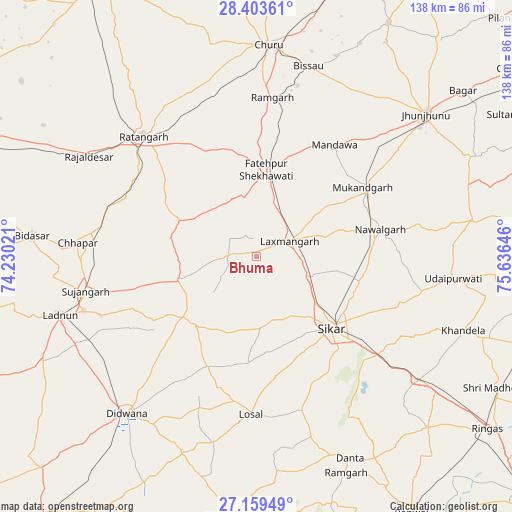 Bhuma on map