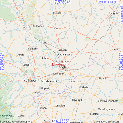 Bhudgaon on map