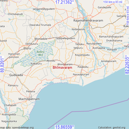Bhīmavaram on map