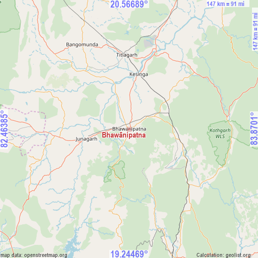 Bhawānipatna on map