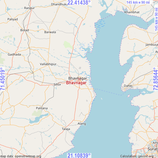 Bhavnagar on map