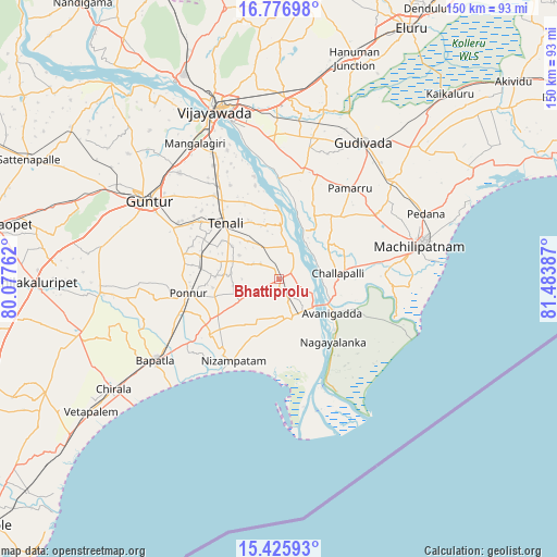 Bhattiprolu on map