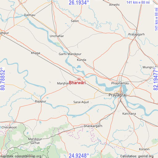 Bharwāri on map