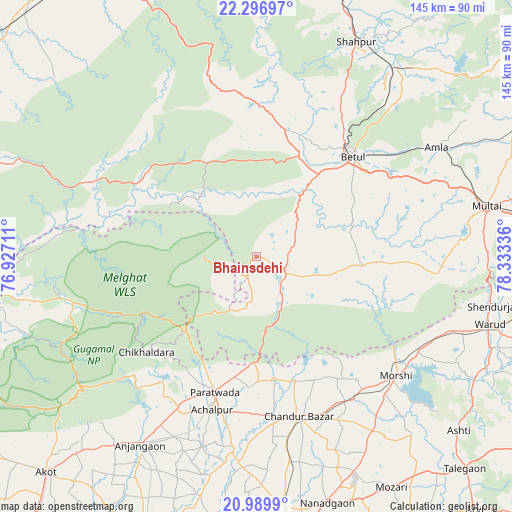 Bhainsdehi on map