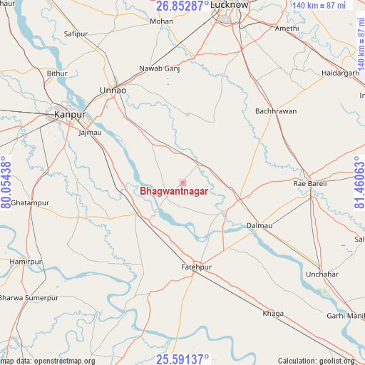 Bhagwantnagar on map
