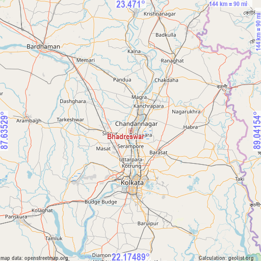 Bhadreswar on map